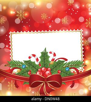 Il messaggio di saluto della scheda elegante con decorazione di Natale Illustrazione Vettoriale