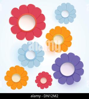 Fiori predisposto della carta Illustrazione Vettoriale