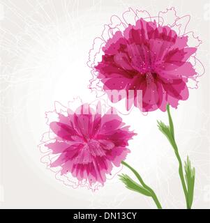 Scheda floreale con abstract peonia fiori Illustrazione Vettoriale