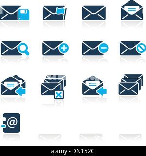 Le icone di posta elettronica // Serie Azure Illustrazione Vettoriale