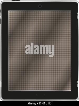 Abstract di nero tablet pc (tablet pc) su sfondo bianco Illustrazione Vettoriale