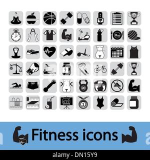 Fitness set di icone Illustrazione Vettoriale