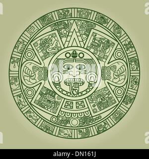 Stilizzata Calendario azteco Illustrazione Vettoriale