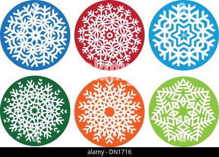 Il simbolo del fiocco di neve set, vettore di elementi di design Illustrazione Vettoriale