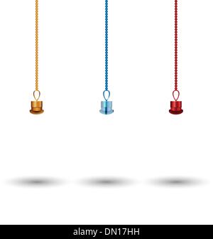 Natale palle colorate isolati su sfondo bianco Illustrazione Vettoriale