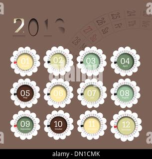 Calendario 2013 in forma di fiori Illustrazione Vettoriale