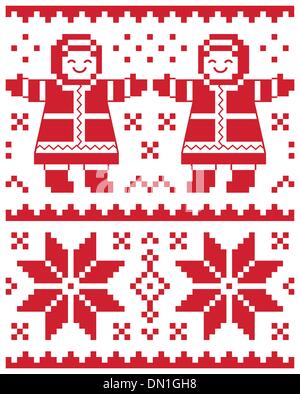 Vettore di Natale card - tradizionale maglia illustrazione Illustrazione Vettoriale