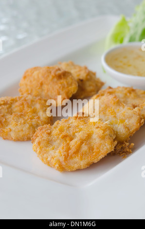 Cibo tailandese pesce fritto torta (Tod Mun Pla) Foto Stock