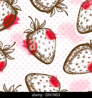 Modello senza cuciture con fragola Illustrazione Vettoriale
