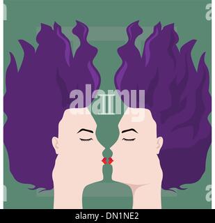 Gemini segno zodiacale Illustrazione Vettoriale