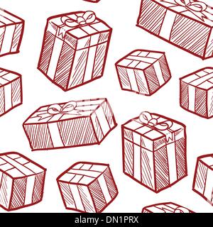 Seamless regali di Natale sfondo vettoriale Illustrazione Vettoriale