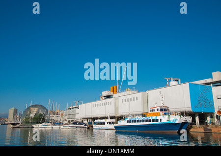 Acquaro di Genova Acquario e la biosfera al Porto Antico il porto antico di Genova regione Liguria Italia Europa Foto Stock