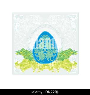Uovo di Pasqua su sfondo Grunge Illustrazione Vettoriale
