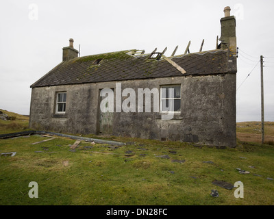 Abbandonato Casa Croft, North Uist, Scozia Foto Stock