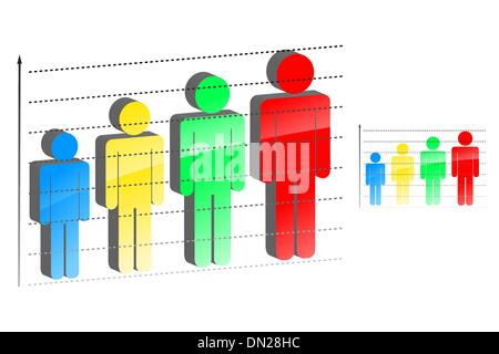 Illustrazione di vettore di statistiche grafico con crescente Illustrazione Vettoriale