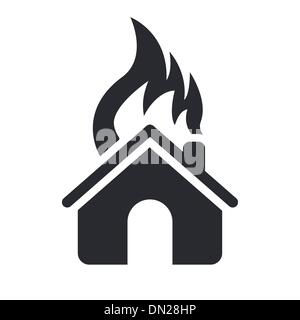 Illustrazione Vettoriale di casa isolata icona di masterizzazione Illustrazione Vettoriale