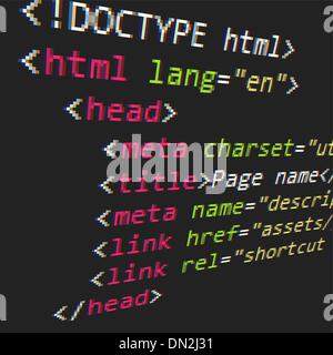 CSS e codice HTML Illustrazione Vettoriale