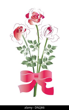 Bouquet di tre rose Illustrazione Vettoriale