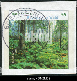 Germania - circa 2005: il francobollo stampato dalla Germania, mostra il Parco Nazionale della Foresta Bavarese, circa 2005 Foto Stock