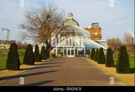 Glasgow Green popoli Palace Glasgow giardini d'inverno Foto Stock