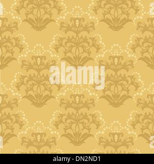 Seamless golden carta da parati floreale pattern Illustrazione Vettoriale