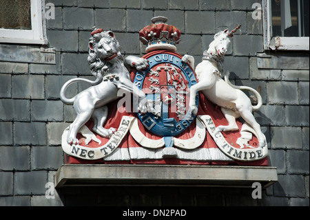 Cornish Crest Lion Unicorn Padstow Cornwall Foto Stock