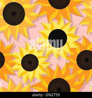 Girasole design pattern Illustrazione Vettoriale