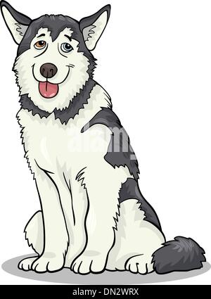Husky o Malamute Cane cartoon illustrazione Illustrazione Vettoriale