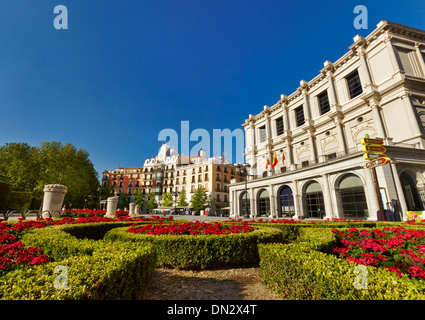 "Teatro Real' opera house a Plaza de Oriente square. Madrid. Spagna Foto Stock