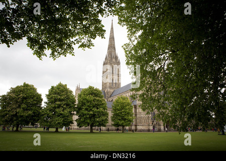 GV della Cattedrale di Salisbury, Wiltshire. 29 Maggio 2013 Foto Stock