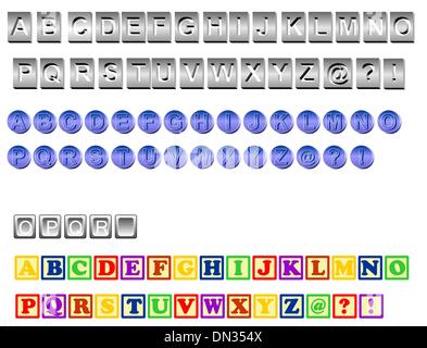 Set di quattro alfabeti Illustrazione Vettoriale