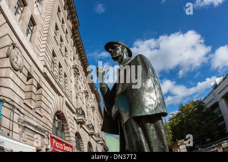 Sherlock Holmes statua, Baker Street, Londra Foto Stock