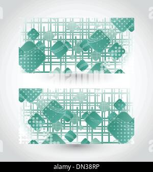 Impostare le schede con abstract piazze Illustrazione Vettoriale