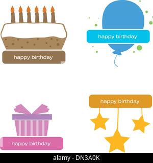 Buon compleanno segni Illustrazione Vettoriale