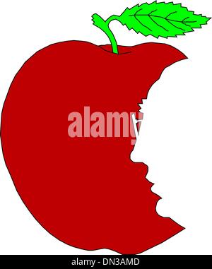 Red apple Illustrazione Vettoriale