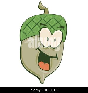 Cartoon sorridente Acorn Illustrazione Vettoriale