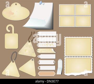 Vector grunge scrapbook tag etichetta Illustrazione Vettoriale
