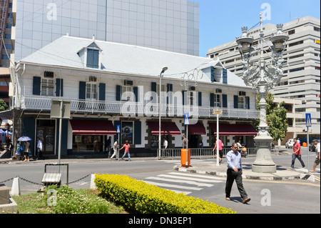 Poncini edificio in stile coloniale, port louis, Mauritius. Foto Stock