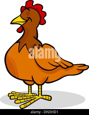 Fattoria di gallina animale illustrazione cartoon Illustrazione Vettoriale