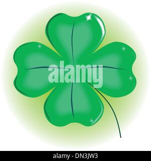 Quattro foglie Shamrock Illustrazione Vettoriale