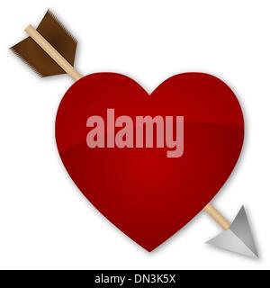 Cuore trafitto da una freccia Illustrazione Vettoriale