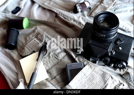 Foto del reporter ingranaggio vintage Foto Stock