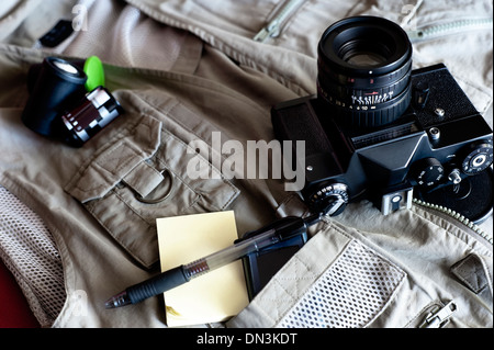 Foto del reporter ingranaggio vintage Foto Stock