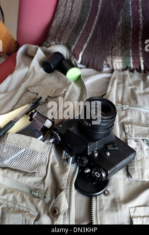 Foto del reporter ingranaggio vintage Foto Stock