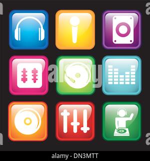 Icone del DJ Illustrazione Vettoriale