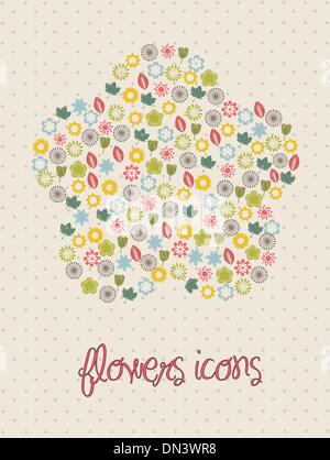 Icone dei fiori Illustrazione Vettoriale
