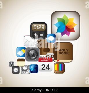 Set di app icone vettoriali Illustrazione Vettoriale