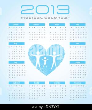 Calendario 2013 Illustrazione Vettoriale
