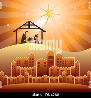 scena di Natività Illustrazione Vettoriale