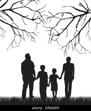 Silhouette di famiglia Illustrazione Vettoriale